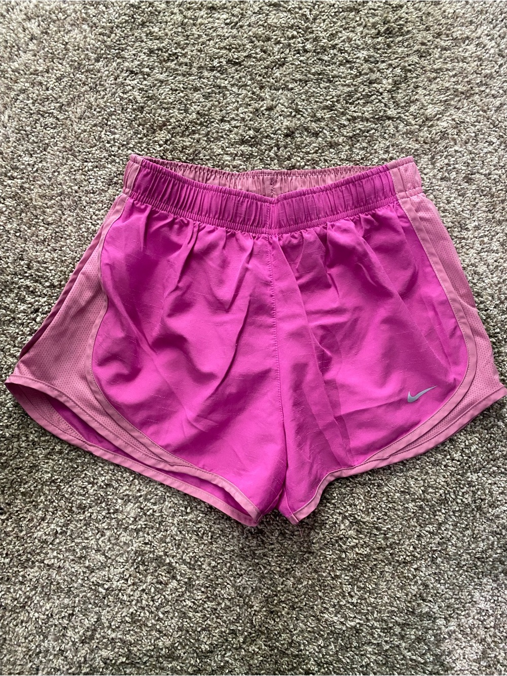 Nike Women's Hot Pink Athletic Shorts with Mesh Side Panels